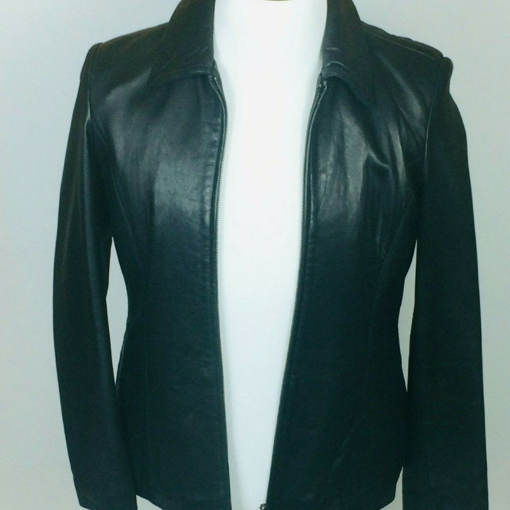Dona Michi Black Leather Jacket Large Measurements